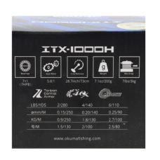 OKUMA REEL ITX 1000 7+1BB ALUM SPOOL