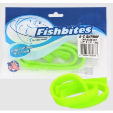 Fishbites E-Z Long Lasting Shrimp - Chartreuse - Shine/Flesh